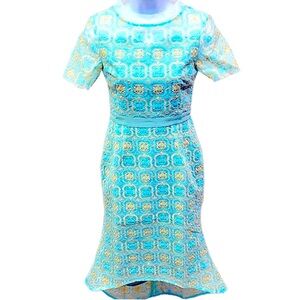 Metisu Mermaid Hem Embroidered Design Dress